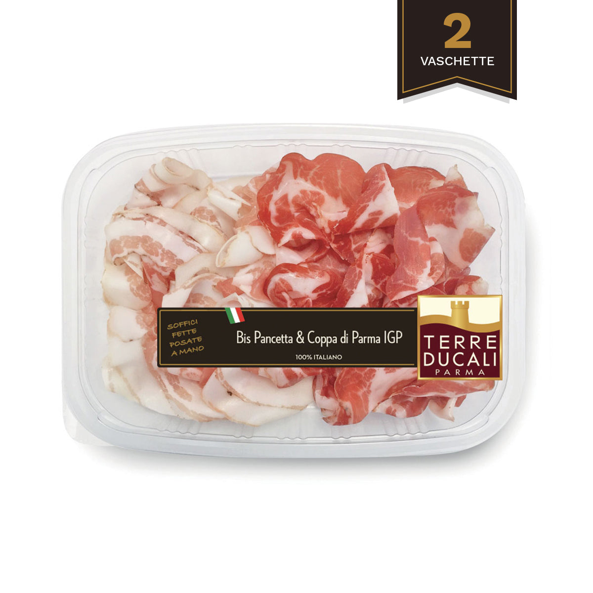Coppa di Parma IGP e Pancetta al pepe nero - 2 vaschette da 90gr