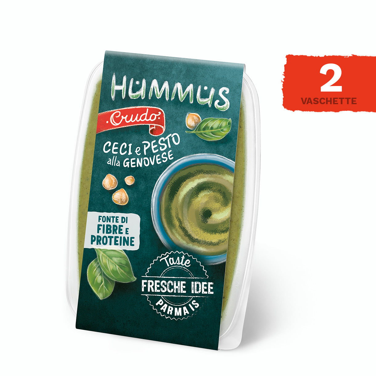 Hummus di Ceci e Pesto alla Genovese - 2 vaschette da 150 gr