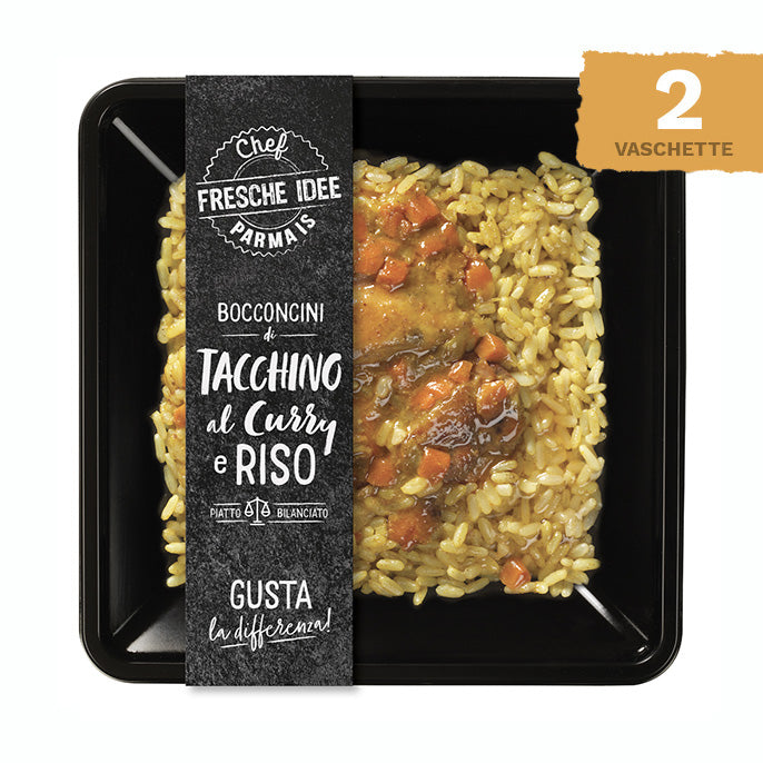 Bocconcini di Tacchino al Curry e Riso - 2 vaschette da 250gr