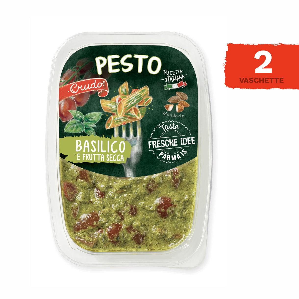 Pesto datterini, basilico e frutta secca - 2 vaschette da 150 gr